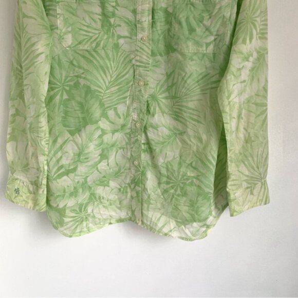 Lauren Ralph Lauren Green Floral Print Blouse - Picture 3 of 8